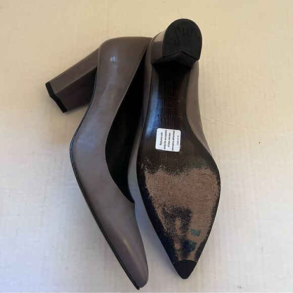 Stuart Weitzman Taupe Block Heel size 9 N - Picture 6 of 16